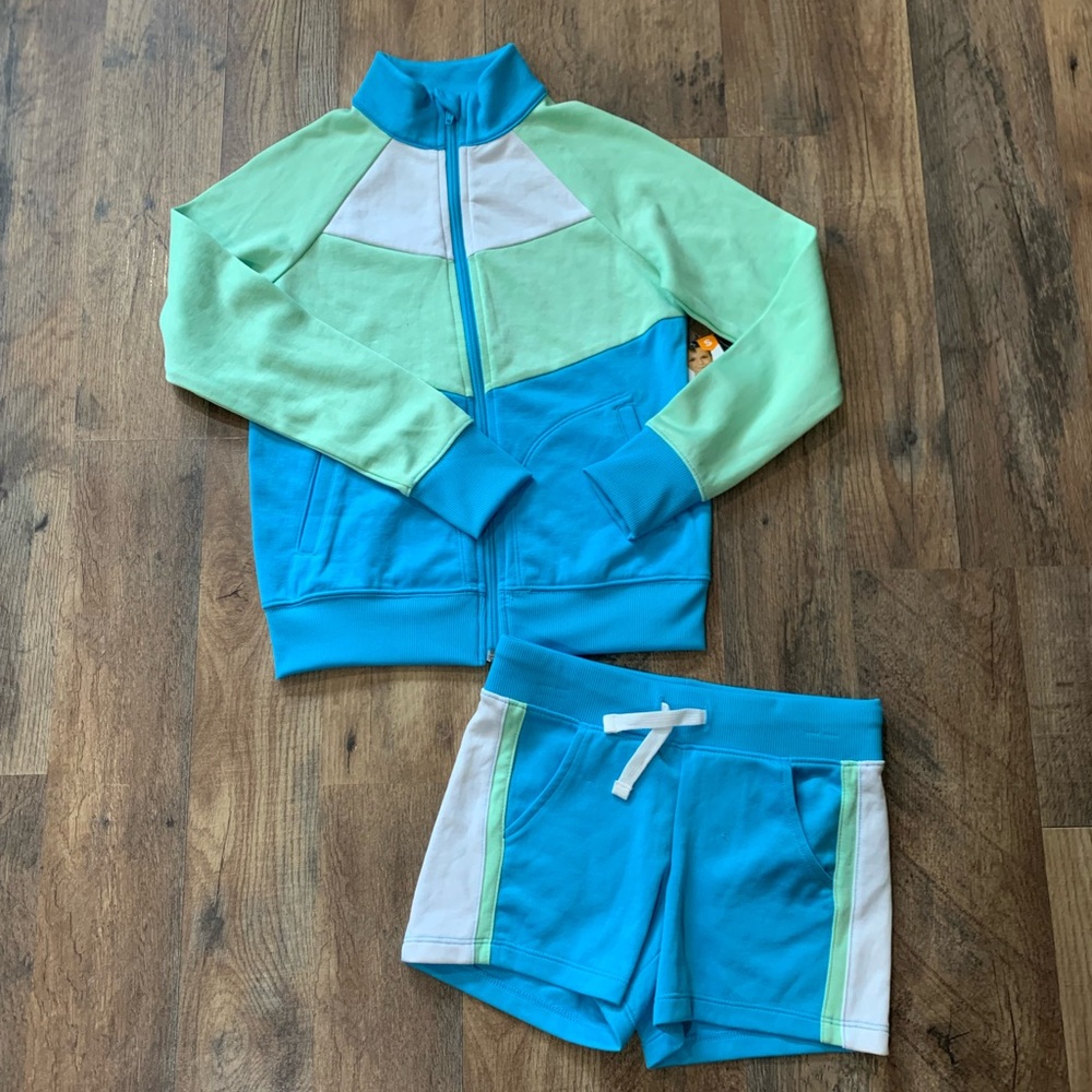Avia NWT blue/green running track sports set size S 6-6X